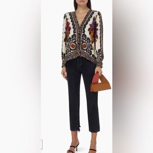 FARM Rio Flower Tapestry Blouse